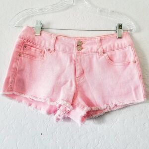 Refuge Pastel Pink Cutoff Fray Hem Shorts